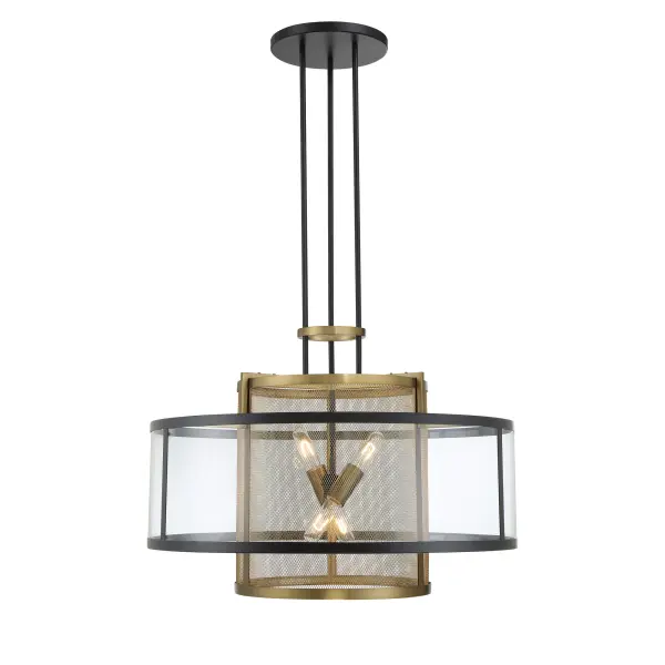 Designer Industrial Pendant with Sophisticated Two-Tone Finish - Image 4