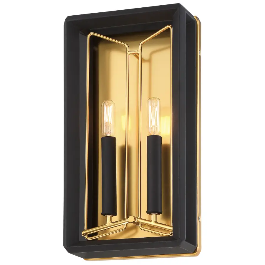Sable Point 2-Light Wall Sconce in Sand Black with Honey Gold Accents