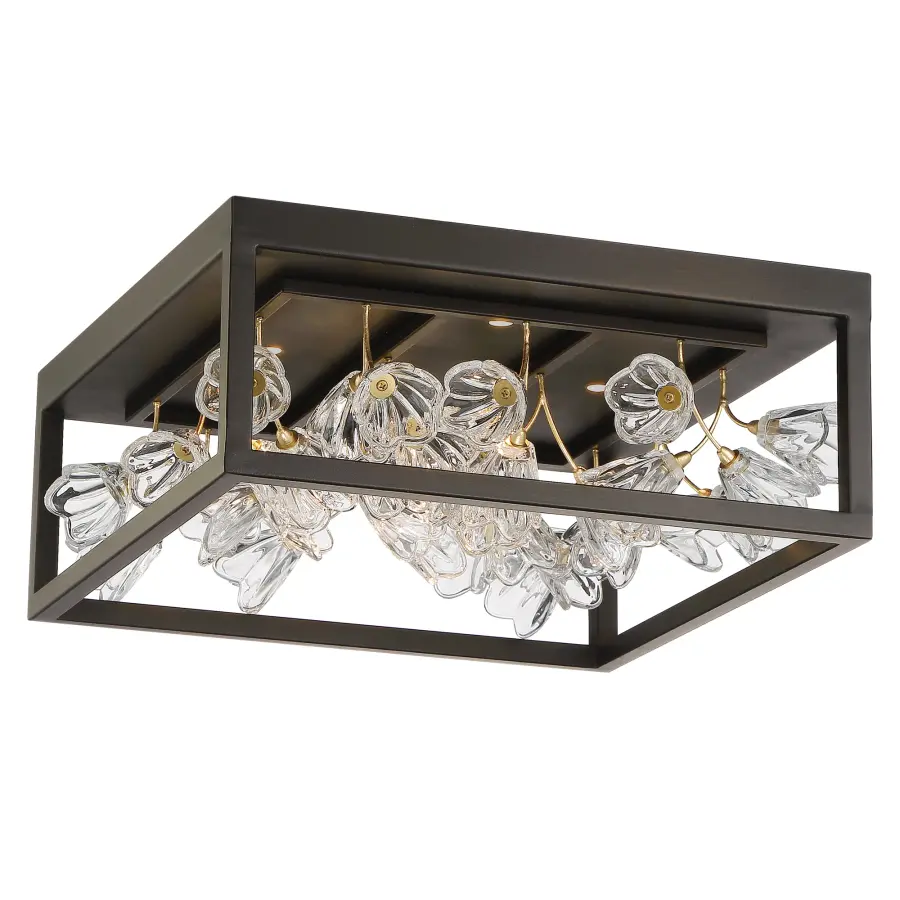 Elegant LED Flush Mount with Luxurious Bronze & Gold Finish