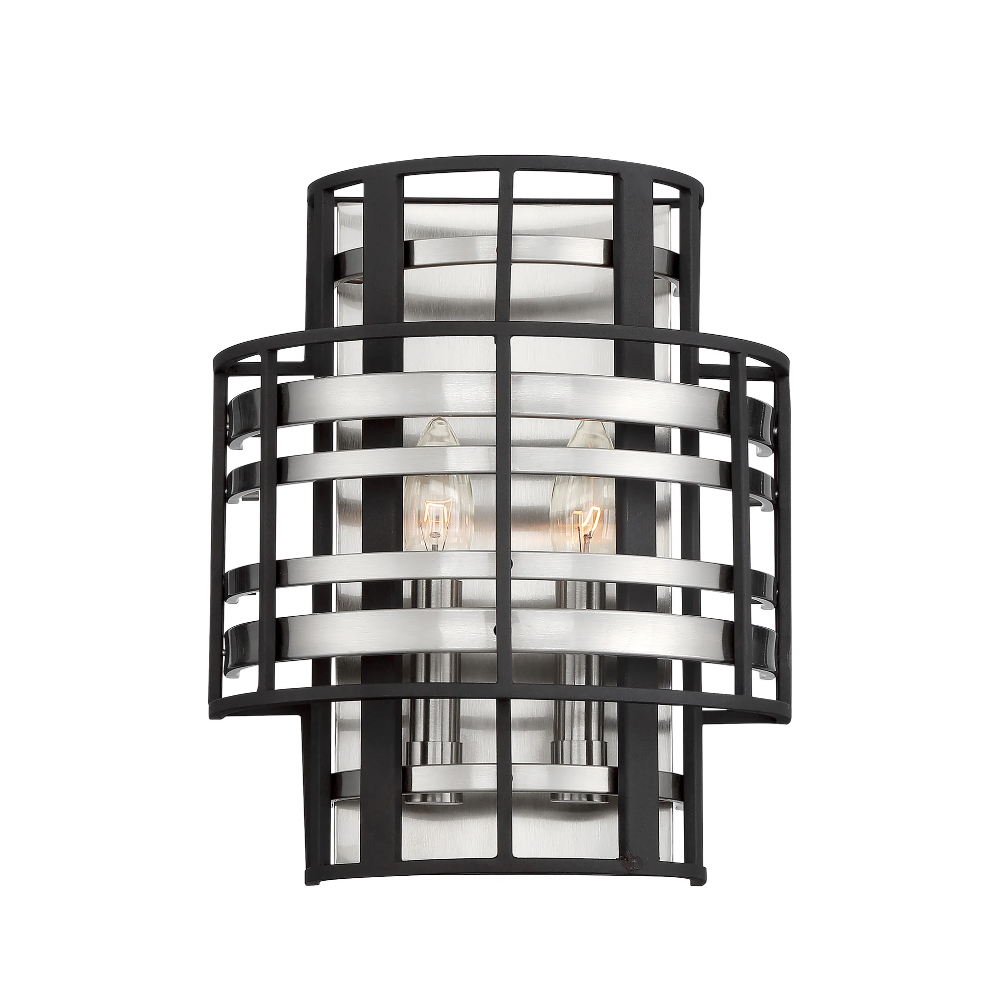 Presten 2-Light Wall Sconce in Brushed Nickel