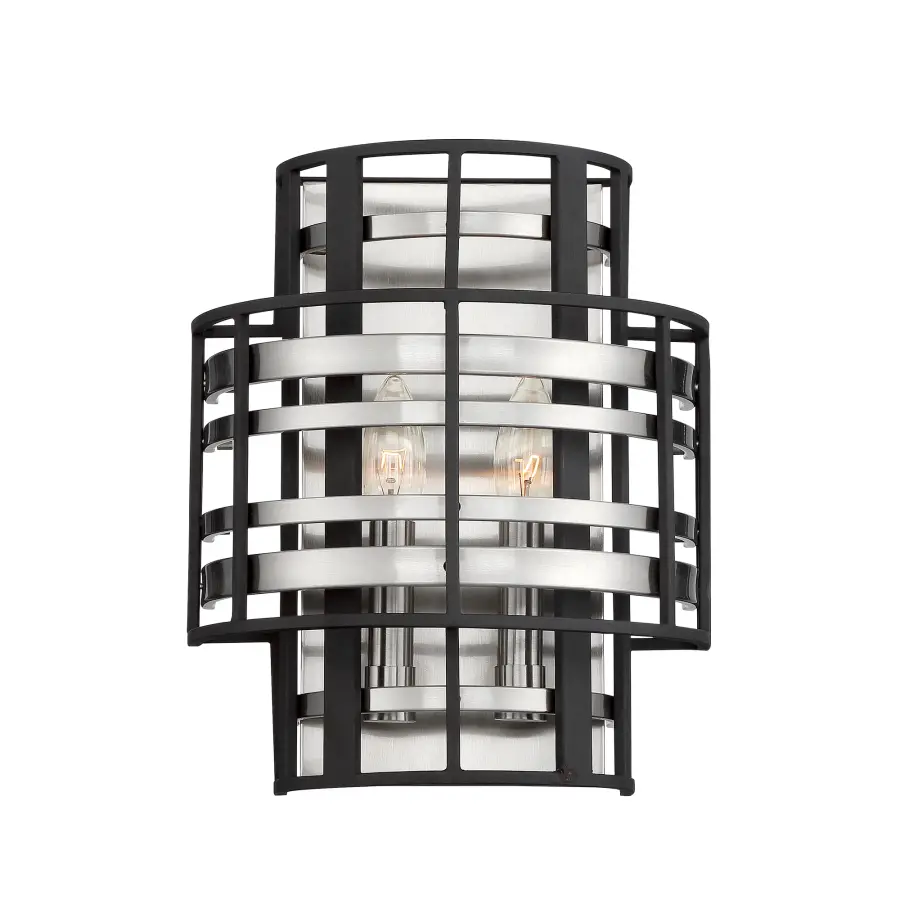 Presten 2-Light Wall Sconce in Brushed Nickel - Image 1