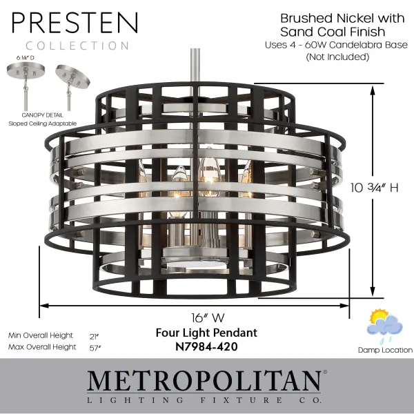 Presten 4-Light Foyer Pendant - Image 5