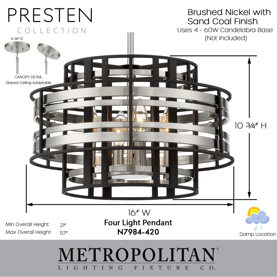 Presten 4-Light Foyer Pendant - Image 5