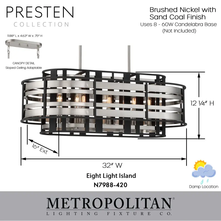Presten 8-Light Island Chandelier - Image 5