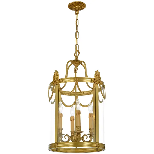 This handcrafted solid cast brass pendant from Spain brings Old World craftsmanship to modern homes. The Doré Gold finish and clear glass create a warm, welcoming glow perfect for entryways and dining spaces.