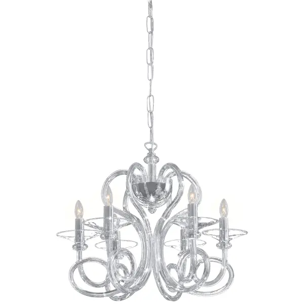 This 6-light chandelier combines timeless design with modern chrome finish and clear glass shades. At 21.25 inches wide, it's perfectly sized for medium dining rooms and foyers, offering versatile style that bridges traditional and contemporary aesthetics.