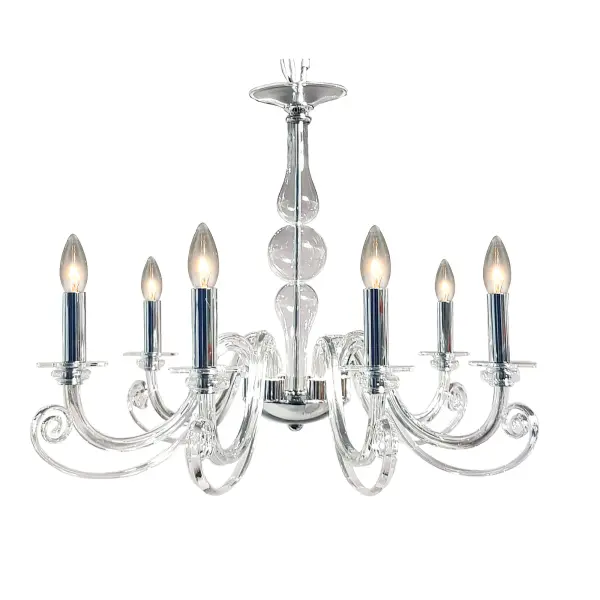 The Eirene 6-Light Chandelier combines traditional elegance with sparkling crystal accents and a refined polished nickel finish. At 27.75 inches wide, it's perfectly sized for medium dining rooms and foyers.