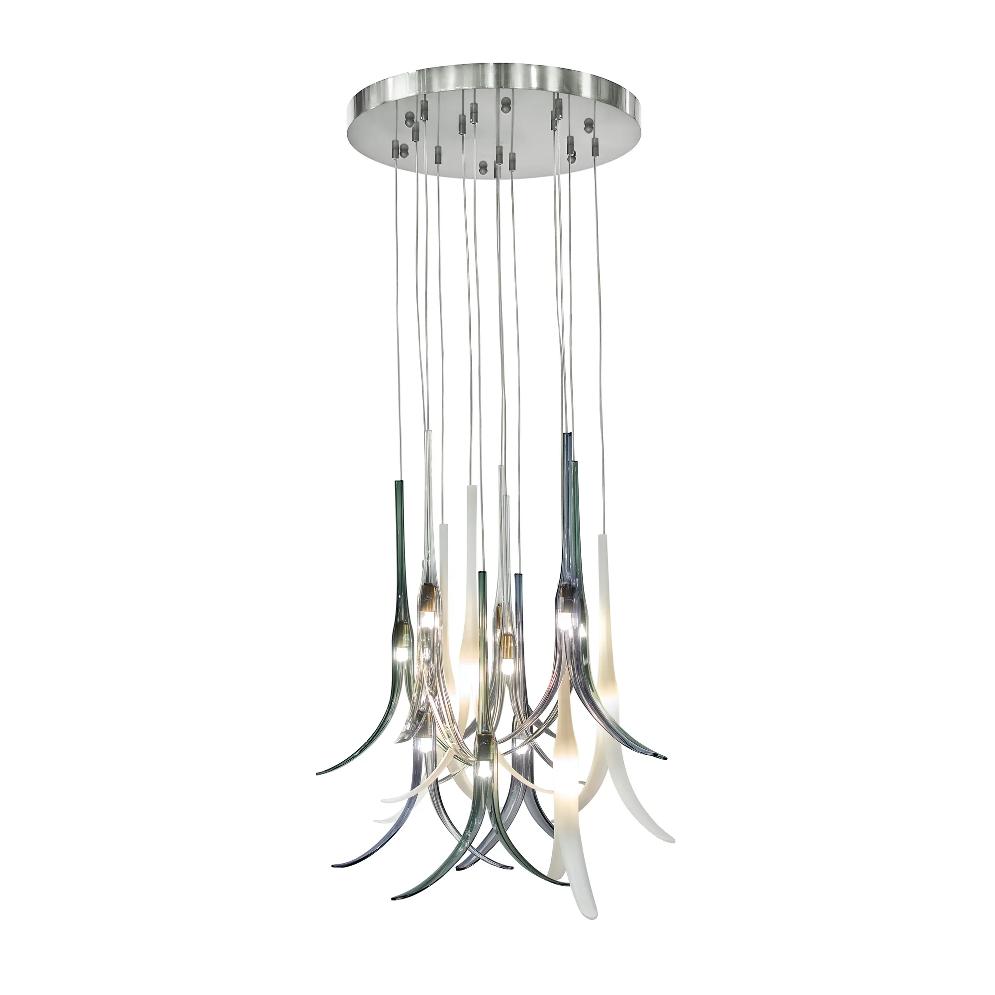 Featherly 13-Light Pan Pendant in Brushed Nickel