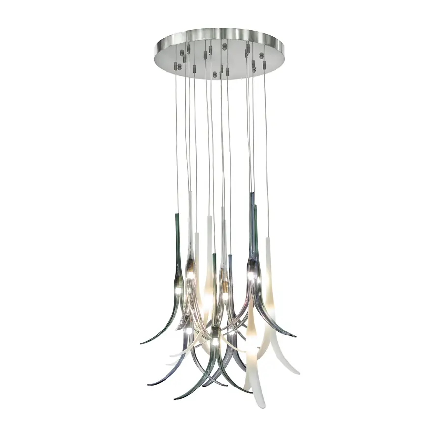 Featherly 13-Light Pan Pendant in Brushed Nickel