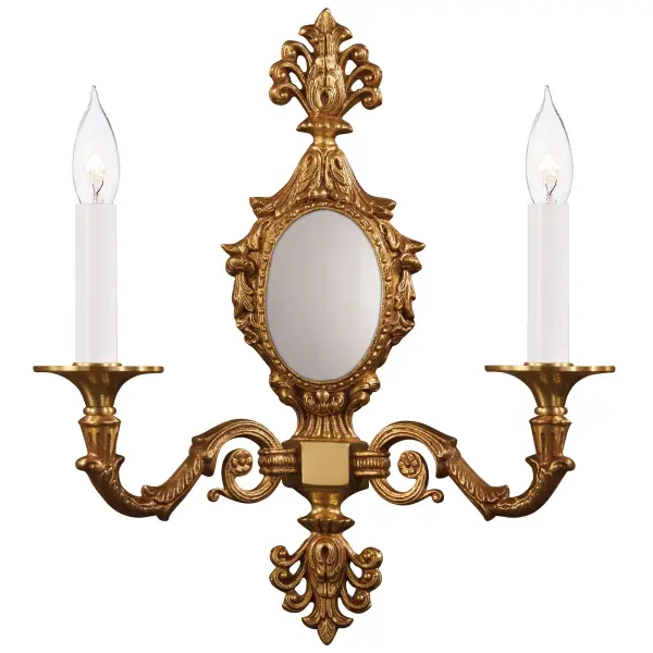 This Metropolitan Collection wall sconce showcases Old World craftsmanship with its handcrafted Spanish design and rich French Gold finish. The dual-light configuration provides elegant ambient lighting perfect for traditional and transitional interiors.