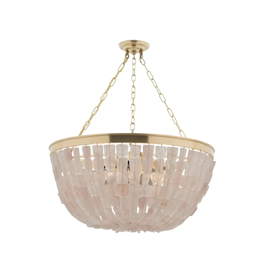 Flotsam 8-Light Pendant in Brass with Pink Quartz - Image 3