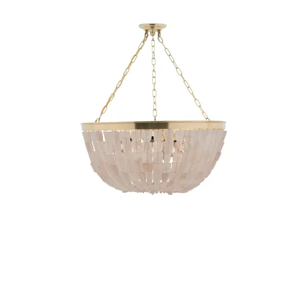 Flotsam 8-Light Pendant in Brass with Pink Quartz - Image 4