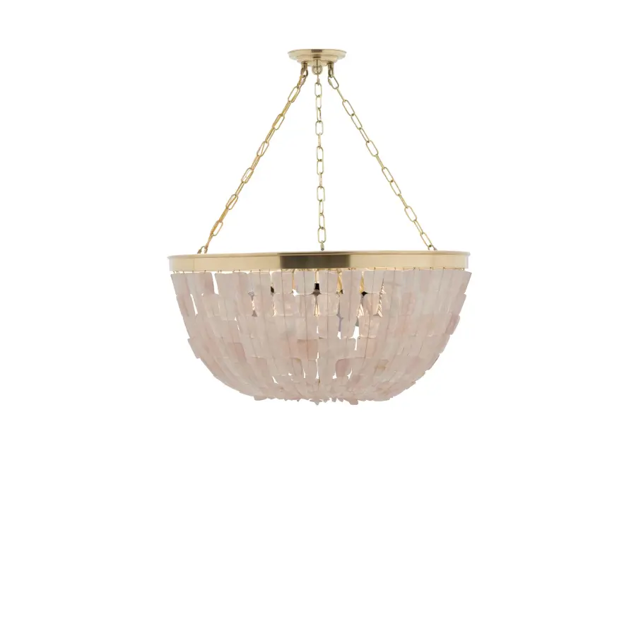 Flotsam 8-Light Pendant in Brass with Pink Quartz - Image 4