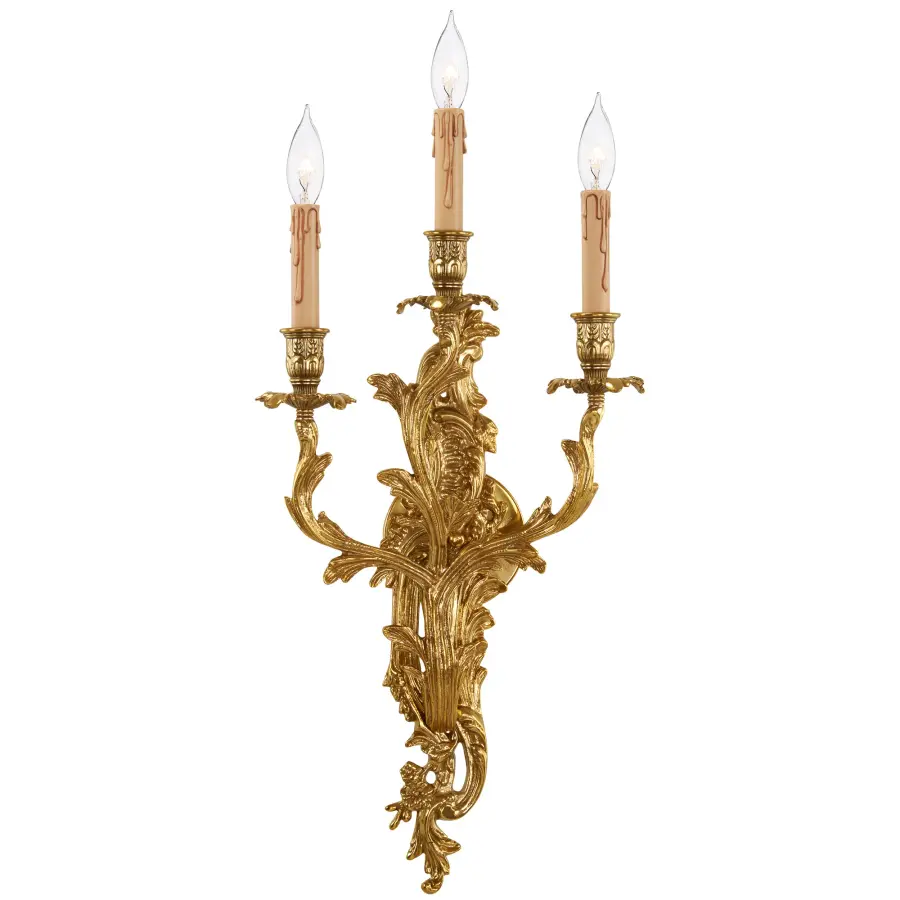 French Gold 3-Light Wall Sconce