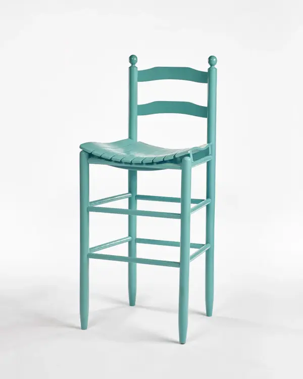 Traditional styling of the ladder back with the extra cuts in the back slats for a comfortable “sit a spell” that’s better for the back: no slouching.