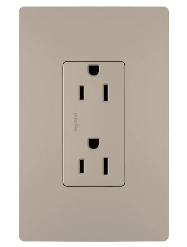 Take a step up from the standard. This tamper-resistant duplex outlet installs easily for the basic power every home needs, while elevating your space with the sleek, clean lines of radiant for a sophisticated look.Made exclusively for use with screwless Wall Plates from the radiant Collection, sold separately. Collection: radiant Finish: Nickel Width: 1.29" Height: 4.20" Length: 1.00" Weight: 0.13 lb Country of Origin: China