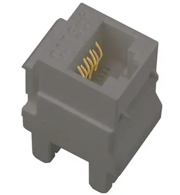 Keystone connector for networking, data, and phone applications. Collection: adorne Finish: Magnesium Notes: Cat5E Rj45 T568-A/B Kystn Conn Width: 1.20" Height: 2.75" Length: 1.20" Weight: 0.09 lb Country of Origin: China Connection: Snap In