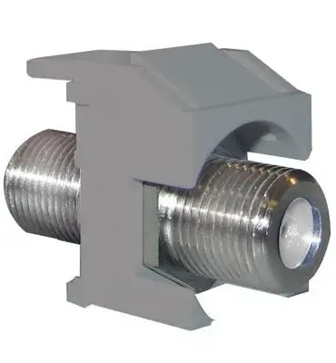 Keystone insert to support a connection of up to 3 GHz bandwidth. Collection: adorne Finish: Magnesium Notes: Nickel Recessed Kystn F-Conn Weight: 0.05 lb Country of Origin: China Connection: ABS Plastic FR 15U
