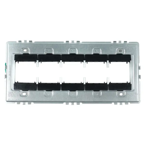 5-Gang sub frame for mounting adorne devices Collection: adorne Width: 10.60" Height: 5.10" Length: 0.25" Weight: 1.00 lb Country of Origin: Mexico