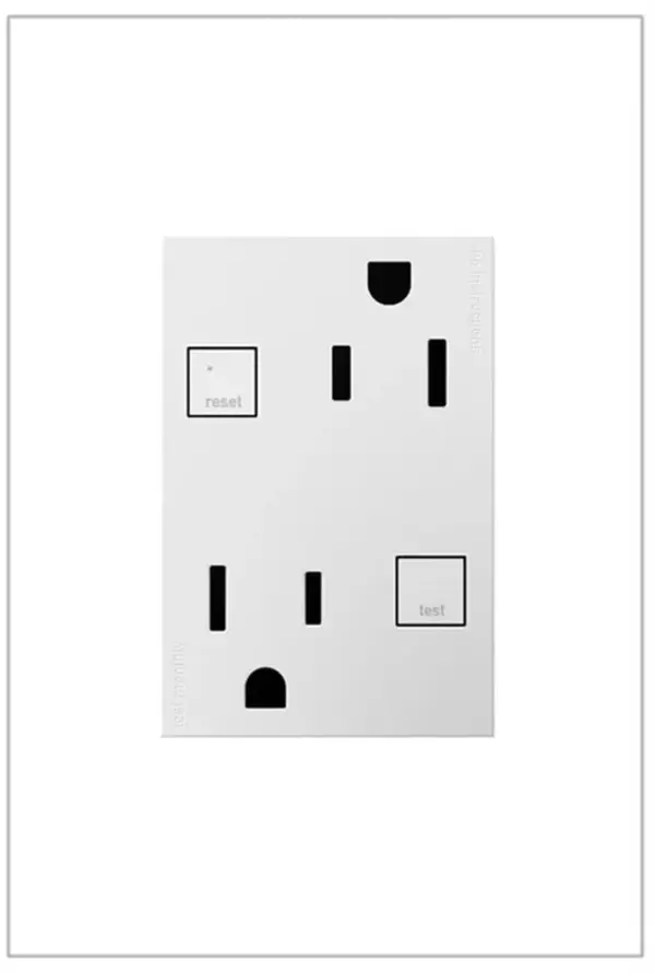 Add contemporary style, safely, to kitchens, bathrooms and more, with GFCI Outlets from the adorne Collection. Meeting Electrical Code for ground fault protection in the home, GFCI outlets make it easier to fix trips right where they happen €" no more confusion or running to the breaker box. The adorne GFCI Outlets also self-test automatically every three seconds to ensure reliable protection from shock due to ground fault occurrences. GFCI protection is required by code in bathrooms, kitchens, garages, basements, outdoor areas, and for any other outlets found within six feet of a sink or water source. GFCI outlets should always be used when replacing existing GFCI outlets during renovation.Made exclusively for use with screwless Wall Plates from the adorne Collection, sold separately. Collection: adorne Finish: White Width: 1.82" Height: 3.00" Length: 1.76" Weight: 0.30 lb Voltage: 125.00 V Material: Polycarbonate Country of Origin: China Connection: Back Wire Manufacturer Warranty: Limited Lifetime