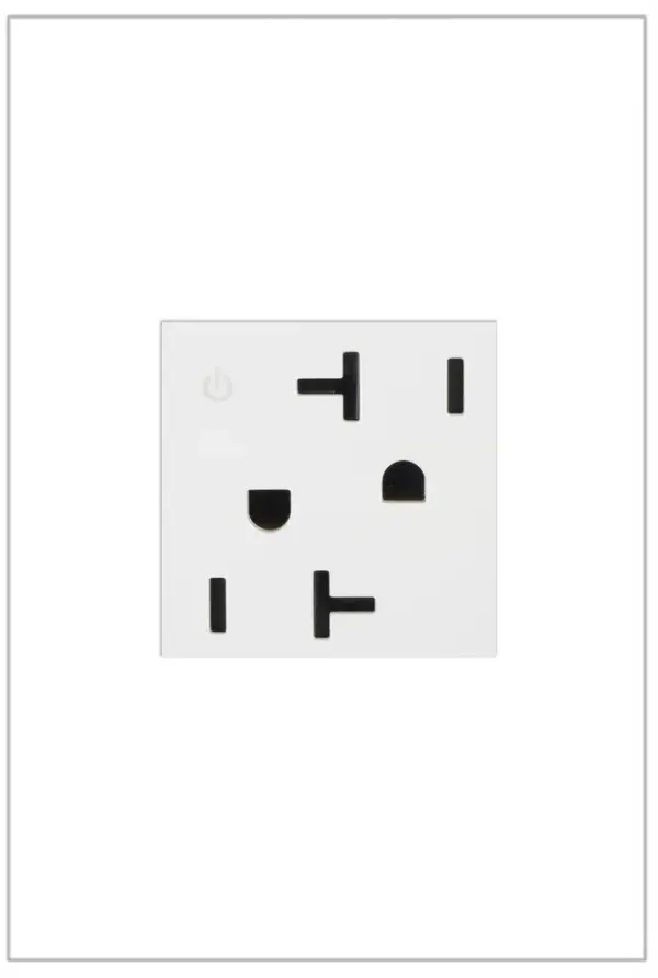 A modern upgrade for style, safety and energy management, this tamper-resistant, dual-controlled outlet from the adorne Collection installs easily in place of an existing outlet. Made exclusively for use with screwless Wall Plates from the adorne Collection, sold separately. Collection: adorne Finish: White Width: 1.77" Height: 2.12" Length: 1.73" Weight: 0.14 lb Voltage: 125.00 V Material: Polycarbonate Country of Origin: China Connection: Back Wire Manufacturer Warranty: Limited Lifetime