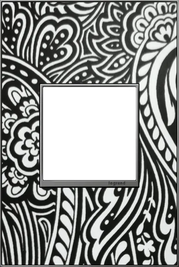 For a truly unique option, personalize this Wall Plate with wallpaper, paint, or even fabric. A 3-Gang Wall Plate, it is perfectly sized to fit any combination of up to three standard-sized adorne devices, or up to six half-sized adorne designer switches and outlets. Collection: adorne Finish: Magnesium Notes: Customizable 1 Gang Width: 3.45" Height: 5.13" Length: 0.35" Weight: 0.36 lb Extension from Wall: 0.35" Bulb Type: tbn Material: Real Materials Country of Origin: Mexico Connection: Screwless Manufacturer Warranty: Limited Lifetime