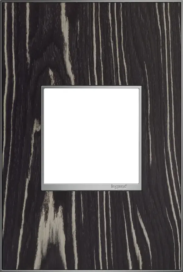 Beautiful and exotic ebony wood, and guaranteed to enhance the look and atmosphere of any room. A 3-Gang Wall Plate, it is perfectly sized to fit any combination of up to three standard-sized adorne devices, or up to six half-sized adorne designer switches and outlets. Collection: adorne Finish: Macassar Width: 3.45" Height: 5.13" Length: 0.35" Weight: 0.31 lb Extension from Wall: 1.00" Material: Real Materials Country of Origin: Mexico Connection: Screwless Manufacturer Warranty: Limited Lifetime