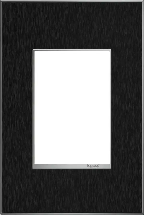 The consummate finish for any contemporary space, and a perfect match for many modern appliances. Made exclusively for use with designer switches and outlets from the adorne Collection. Collection: adorne Finish: Black Stainless Width: 3.45" Height: 5.13" Length: 0.35" Weight: 0.31 lb Extension from Wall: 1.00" Material: Real Materials Country of Origin: Mexico Connection: Screwless Manufacturer Warranty: Limited Lifetime
