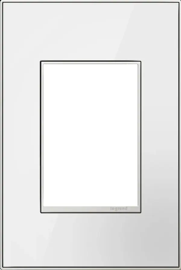 Providing a new twist on classic white, this sleek finish is sure to wow. A 3-Gang Wall Plate, it is perfectly sized to fit any combination of up to three standard-sized adorne devices, or up to six half-sized adorne designer switches and outlets. Collection: adorne Finish: Mirror White Notes: Mirror White 1 Gang 3Mod Wp Width: 3.45" Height: 5.13" Length: 0.35" Weight: 0.43 lb Extension from Wall: 0.35" Bulb Type: tbn Material: Real Materials Country of Origin: Mexico Connection: Screwless Manufacturer Warranty: Limited Lifetime