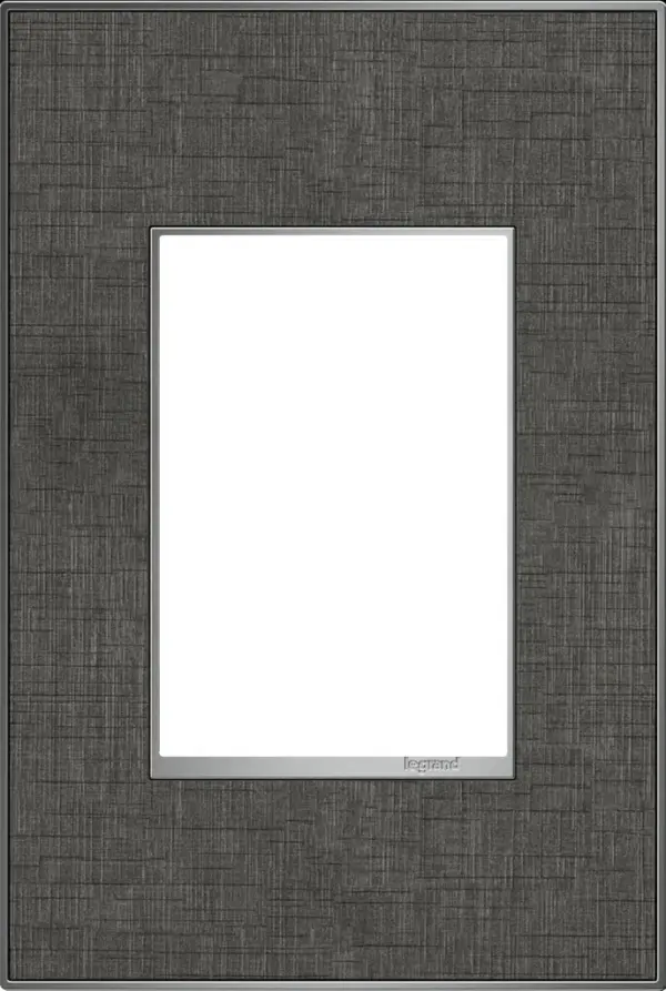 Attractive, yet a little unexpected, this darker linen conveys striking-but-effortless style. Made exclusively for use with designer switches and outlets from the adorne Collection. Collection: adorne Finish: Slate Linen Width: 3.45" Height: 5.13" Length: 0.35" Weight: 0.31 lb Extension from Wall: 1.00" Material: Real Materials Country of Origin: Mexico Connection: Screwless Manufacturer Warranty: Limited Lifetime