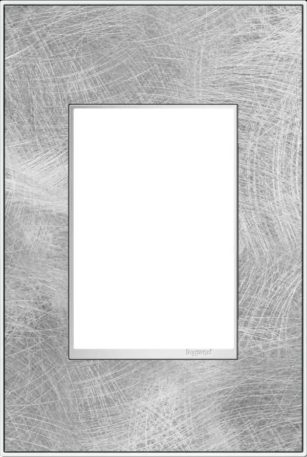 Sweeping strokes of monochromatic texture make this steel option all the more noteworthy. A 2-Gang Wall Plate, it is perfectly sized to fit any combination of up to two standard-sized adorne devices, or up to four half-sized adorne designer switches and outlets. Collection: adorne Finish: Spiraled Stainless Width: 3.45" Height: 5.13" Length: 0.35" Weight: 0.31 lb Extension from Wall: 1.19" Material: Real Materials Country of Origin: Mexico Connection: Screwless Manufacturer Warranty: Limited Lifetime