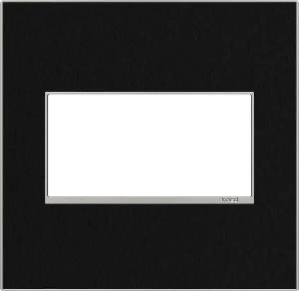 The consummate finish for any contemporary space, and a perfect match for many modern appliances. Made exclusively for use with designer switches and outlets from the adorne Collection. Collection: adorne Finish: Black Stainless Width: 5.29" Height: 5.13" Length: 0.35" Weight: 0.44 lb Extension from Wall: 1.00" Material: Real Materials Country of Origin: Mexico Connection: Screwless Manufacturer Warranty: Limited Lifetime