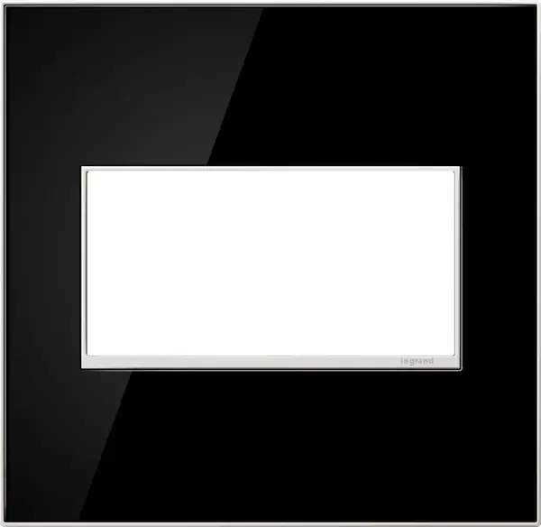 Modern and dramatic, add a luxurious feel to any room with this dark reflective finish. A 2-Gang Wall Plate, it is perfectly sized to fit any combination of up to two standard-sized adorne devices, or up to four half-sized adorne designer switches and outlets. Collection: adorne Finish: Mirror Black Notes: Mirror Black 2 Gang Wp Width: 5.29" Height: 5.13" Length: 0.35" Weight: 0.76 lb Extension from Wall: 0.35" Bulb Type: tbn Material: Real Materials Country of Origin: Mexico Connection: Screwless Manufacturer Warranty: Limited Lifetime