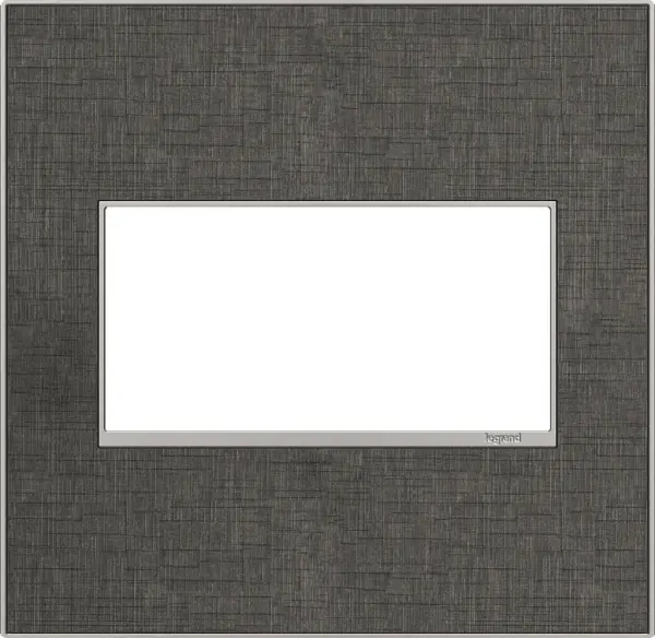 Attractive, yet a little unexpected, this darker linen conveys striking-but-effortless style. Made exclusively for use with designer switches and outlets from the adorne Collection. Collection: adorne Finish: Slate Linen Width: 5.29" Height: 5.13" Length: 0.35" Weight: 0.44 lb Extension from Wall: 1.00" Material: Real Materials Country of Origin: Mexico Connection: Screwless Manufacturer Warranty: Limited Lifetime