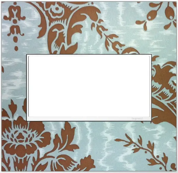 For a truly unique option, personalize this Wall Plate with wallpaper, paint, or even fabric. A 4-Gang Wall Plate, it is perfectly sized to fit any combination of up to four standard-sized adorne devices, or up to eight half-sized adorne designer switches and outlets. Collection: adorne Finish: White Notes: Customizable 2 Gang Width: 5.29" Height: 5.13" Length: 0.35" Weight: 0.54 lb Extension from Wall: 0.35" Bulb Type: tbn Material: Real Materials Country of Origin: Mexico Connection: Screwless Manufacturer Warranty: Limited Lifetime