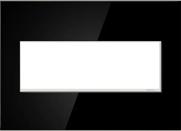 Modern and dramatic, add a luxurious feel to any room with this dark reflective finish. A 2-Gang Wall Plate, it is perfectly sized to fit any combination of up to two standard-sized adorne devices, or up to four half-sized adorne designer switches and outlets. Collection: adorne Finish: Mirror Black Notes: Mirror Black 3 Gang Wp Width: 7.06" Height: 5.13" Length: 0.35" Weight: 0.98 lb Extension from Wall: 0.35" Bulb Type: tbn Material: Real Materials Country of Origin: Mexico Connection: Screwless Manufacturer Warranty: Limited Lifetime