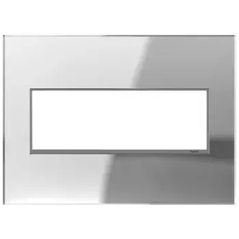 Complements a wide variety of styles and dÃcor with a hint of glam. A 4-Gang Wall Plate, it is perfectly sized to fit any combination of up to four standard-sized adorne devices, or up to eight half-sized adorne designer switches and outlets. Collection: adorne Finish: Mirror Width: 7.06" Height: 5.13" Length: 0.35" Weight: 0.98 lb Extension from Wall: 0.35" Material: Real Materials Country of Origin: Mexico Connection: Screwless Manufacturer Warranty: Limited Lifetime