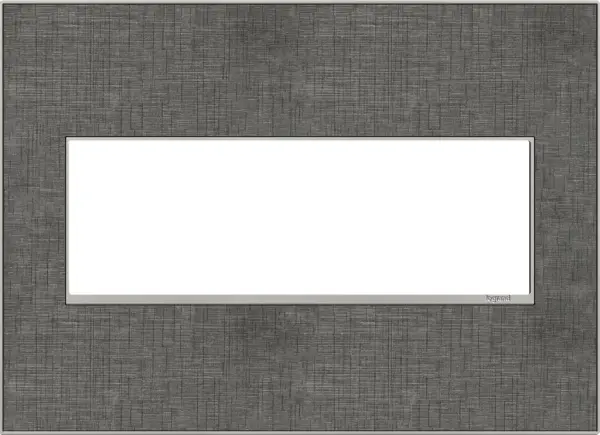 Attractive, yet a little unexpected, this darker linen conveys striking-but-effortless style. Made exclusively for use with designer switches and outlets from the adorne Collection. Collection: adorne Finish: Slate Linen Width: 7.06" Height: 5.13" Length: 0.35" Weight: 0.59 lb Extension from Wall: 1.00" Material: Real Materials Country of Origin: Mexico Connection: Screwless Manufacturer Warranty: Limited Lifetime