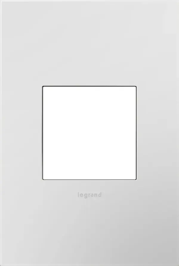 Crisp and clean, this is an update on the quintessential neutral. Made exclusively for use with designer switches and outlets from the adorne Collection.This wall plate features enduring Microban antimicrobial technology that works to reduce the growth of bacteria, around the clock, for the lifespan of the product. Existing inventory of switches, dimmers and plastic wall plates from the adorne Collection at some partner locations may not yet include Microban protection. To confirm that a specific Legrand product is protected with Microban, check that the exterior of the product packaging includes a green dot or a ""Protected with Microban"" label.No antimicrobial efficacy claims are being made or are valid with respect to products sold in Canada. Collection: adorne Finish: Powder White Width: 3.45" Height: 5.13" Length: 0.35" Weight: 0.53 lb Extension from Wall: 0.35" Material: Polycarbonate Country of Origin: Mexico Connection: Screwless Manufacturer Warranty: Limited Lifetime