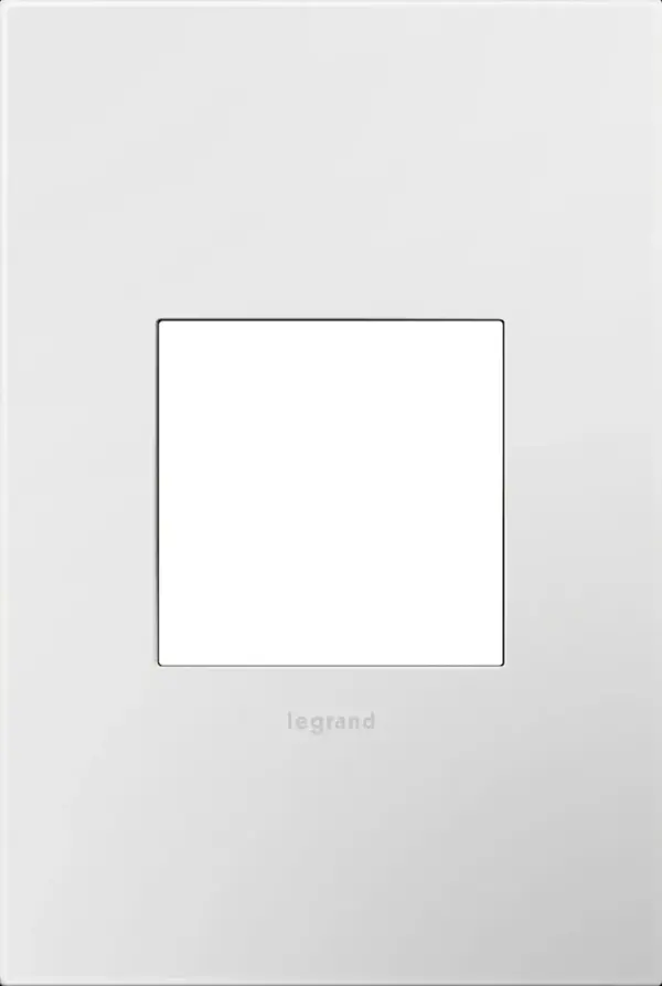 Glossed to perfection, for a finish as captivating as it is contemporary. Made exclusively for use with designer switches and outlets from the adorne Collection.This wall plate features enduring Microban antimicrobial technology that works to reduce the growth of bacteria, around the clock, for the lifespan of the product. Existing inventory of switches, dimmers and plastic wall plates from the adorne Collection at some partner locations may not yet include Microban protection. To confirm that a specific Legrand product is protected with Microban, check that the exterior of the product packaging includes a green dot or a ""Protected with Microban"" label.No antimicrobial efficacy claims are being made or are valid with respect to products sold in Canada. Collection: adorne Finish: Gloss White Width: 3.45" Height: 5.13" Length: 0.35" Weight: 0.28 lb Extension from Wall: 0.35" Material: Polycarbonate Country of Origin: Mexico Connection: Screwless Manufacturer Warranty: Limited Lifetime