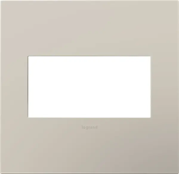 A cool neutral tone, primed to create an equally cool vibe. Made exclusively for use with designer switches and outlets from the adorne Collection.This wall plate features enduring Microban antimicrobial technology that works to reduce the growth of bacteria, around the clock, for the lifespan of the product. Existing inventory of switches, dimmers and plastic wall plates from the adorne Collection at some partner locations may not yet include Microban protection. To confirm that a specific Legrand product is protected with Microban, check that the exterior of the product packaging includes a green dot or a ""Protected with Microban"" label.No antimicrobial efficacy claims are being made or are valid with respect to products sold in Canada. Collection: adorne Finish: Greige Width: 5.29" Height: 5.13" Length: 0.35" Weight: 0.53 lb Extension from Wall: 0.35" Material: Polycarbonate Country of Origin: Mexico Connection: Screwless Manufacturer Warranty: Limited Lifetime