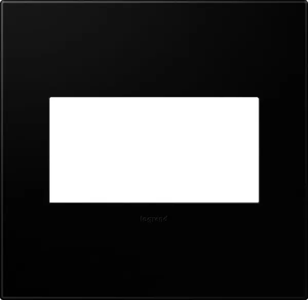 A strong, chic matte black to match darker hardware or strikingly contrast lighter shades/metals. A 1-Gang Wall Plate, it is perfectly sized to fit a standard-sized adorne device, or any combination of two half-sized adorne designer switches or outlets. Collection: adorne Finish: Black Ink Width: 5.29" Height: 5.13" Length: 0.35" Weight: 0.53 lb Extension from Wall: 0.35" Material: Polycarbonate Country of Origin: Mexico Connection: Screwless Manufacturer Warranty: Limited Lifetime