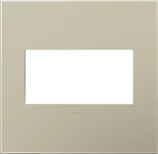 Subtle but lustrous, this finish is charismatic enough to fit in anywhere. Made exclusively for use with designer switches and outlets from the adorne Collection.This wall plate features enduring Microban antimicrobial technology that works to reduce the growth of bacteria, around the clock, for the lifespan of the product. Existing inventory of switches, dimmers and plastic wall plates from the adorne Collection at some partner locations may not yet include Microban protection. To confirm that a specific Legrand product is protected with Microban, check that the exterior of the product packaging includes a green dot or a ""Protected with Microban"" label.No antimicrobial efficacy claims are being made or are valid with respect to products sold in Canada. Collection: adorne Finish: Titanium Notes: Titanium - 2 Gang Wall Plates Width: 5.29" Height: 5.13" Length: 0.35" Weight: 0.53 lb Extension from Wall: 0.35" Bulb Type: tbn Material: Polycarbonate Country of Origin: Mexico Connection: Screwless Manufacturer Warranty: Limited Lifetime