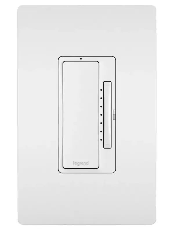 Allows precise dimming control of a light or fixture. Pair with a Multi-Location Remote Dimmer to control the same fixture from another spot in the room. Part of the radiant Collection, it also features clean lines and smooth control for a sophisticated touch. Made exclusively for use with screwless Wall Plates from the radiant Collection, sold separately. Collection: radiant Finish: Tri Color Width: 2.50" Height: 4.25" Length: 1.25" Weight: 0.30 lb Country of Origin: China