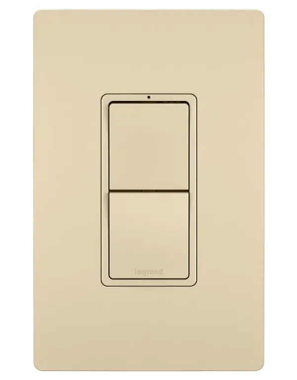 Control two separate lights or devices from a single location with this combination switch. Both switches feature installation flexibility, usable for single-pole or 3-way applications. Designed to emulate the sleek lines of the collection's paddle switches, it delivers flexible, space-saving control with the sophisticated look of radiant.Made exclusively for use with screwless Wall Plates from the radiant Collection, sold separately. Collection: radiant Finish: Ivory Width: 1.29" Height: 3.81" Length: 1.59" Weight: 0.20 lb Country of Origin: China