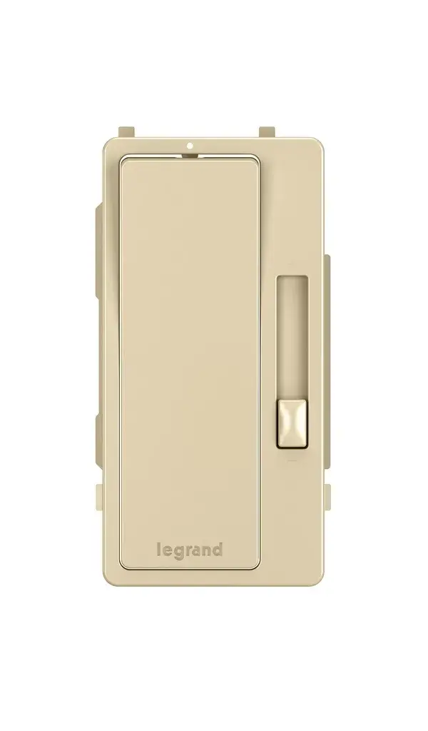 Giving your space a makeover? Easily update the look of your radiant incandescent or low voltage dimmer with an interchangeable face covers which snap right into place.Color options include: Brown, Black, Dark Bronze, Gray, Ivory, Light Almond, Nickel and White.Made exclusively for use with screwless Wall Plates from the radiant Collection, sold separately. Collection: radiant Finish: Ivory Width: 1.75" Height: 4.25" Length: 1.25" Weight: 0.01 lb Country of Origin: China