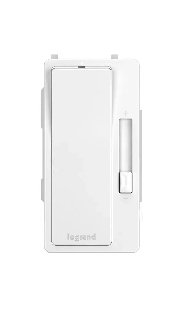 Giving your space a makeover? Easily update the look of your radiant incandescent or low voltage dimmer with an interchangeable face covers which snap right into place.Color options include: Brown, Black, Dark Bronze, Gray, Ivory, Light Almond, Nickel and White.Made exclusively for use with screwless Wall Plates from the radiant Collection, sold separately. Collection: radiant Finish: White Width: 1.75" Height: 4.25" Length: 1.25" Weight: 0.05 lb Country of Origin: China