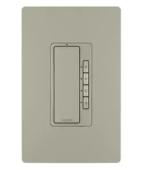 Installs easily in place of a standard light or fan switch, or older spring-wound timer and includes manual on/off through the paddle switch for added convenience. A locator light illuminates when switch is off, emitting a soft glow to help you find it in the dark.Made exclusively for use with screwless Wall Plates from the radiant Collection, sold separately. Collection: radiant Finish: Nickel Width: 1.69" Height: 4.20" Length: 1.88" Weight: 0.31 lb Country of Origin: China