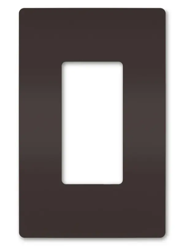Designed to complement any space, the radiant Collection features sleek, screwless wall plates for cleaner lines and a sophisticated touch. Pair with your radiant switch, dimmer, or outlet for a completed look that's a step above ordinary. Collection: radiant Finish: Brown Width: 3.15" Height: 4.50" Length: 0.25" Weight: 0.06 lb Country of Origin: United States