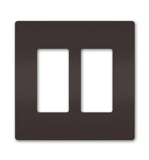 Designed to complement any space, the radiant Collection features sleek, screwless wall plates for cleaner lines and a sophisticated touch. Pair this two-gang option with your preferred combination of radiant switches, dimmers, and/or outlets for a completed look that's a step above ordinary. Collection: radiant Finish: Brown Width: 4.96" Height: 4.50" Length: 0.25" Weight: 0.10 lb Country of Origin: United States